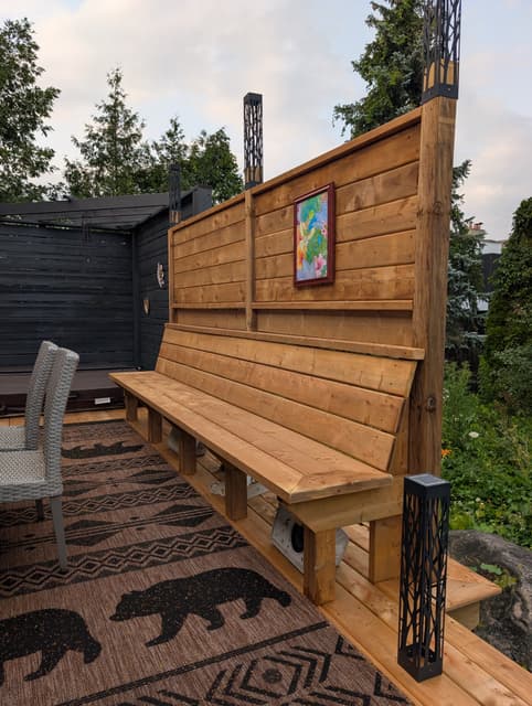 The bench wall, straight on — Wasaga Beach, Ontario