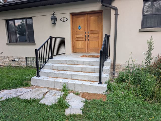 The rebuilt front entry — Wasaga Beach, Ontario